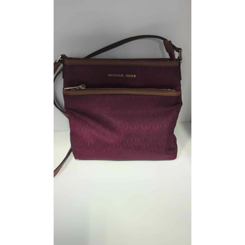 Michael Kors Burgundy Kempton Monogram Crossbody Purse